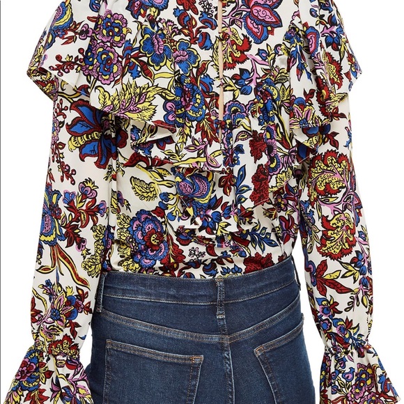 TOPSHOP Floral Ruffle Top - Picture 3 of 8